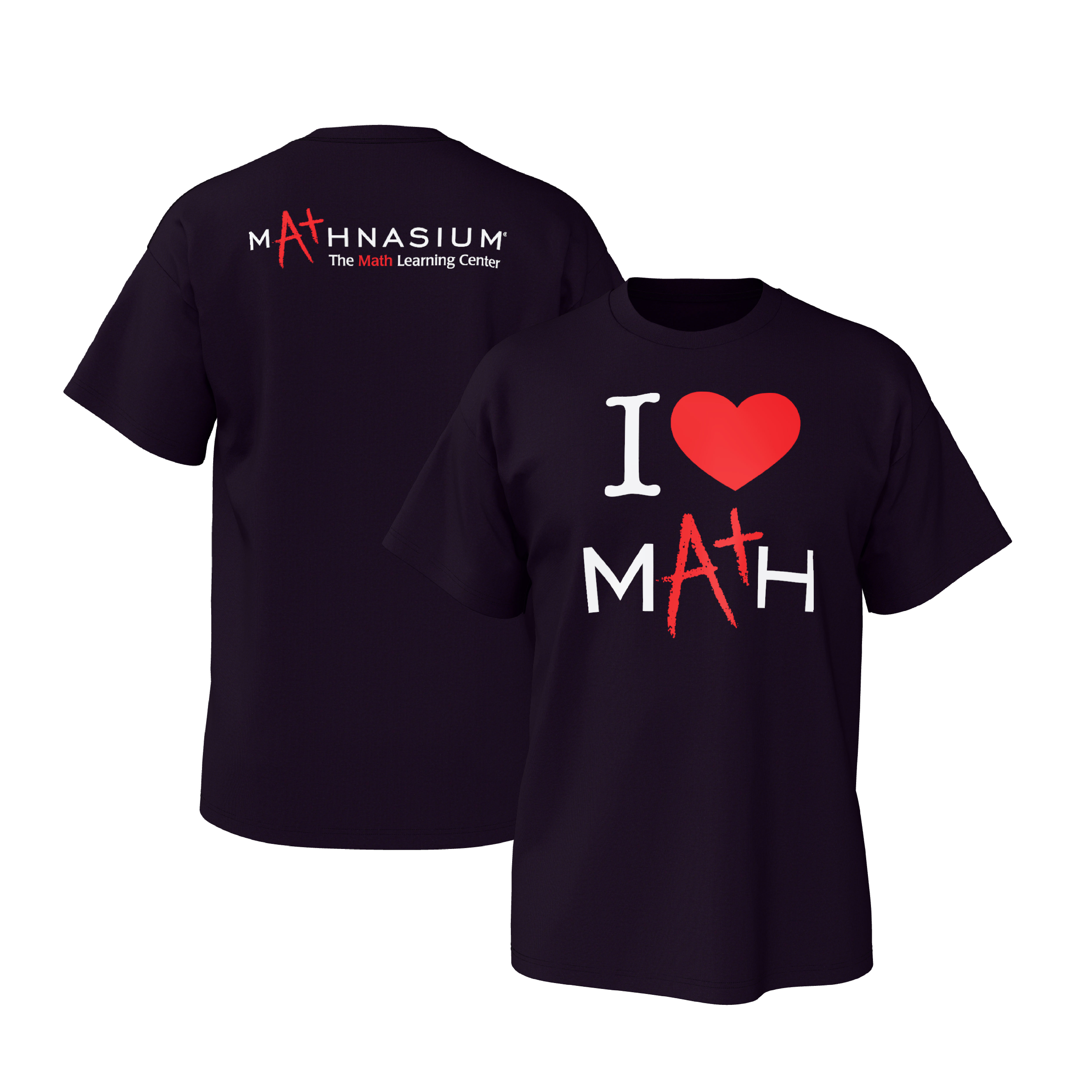 Adult Black I Heart Math T-Shirt